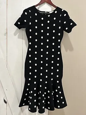 Beautiful Milly Polka Dot Mermaid Dress Black With White Large Circles Medium • $120