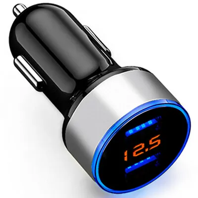 Dual USB Car Charger Cigarette Lighter LED Voltmeter For Apple IPhone Samsung • $8.90