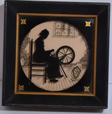 1935 C&A Richards Reverse Painted Silhouette Glass 669 The Spinner Eileen Dowd • $39.95