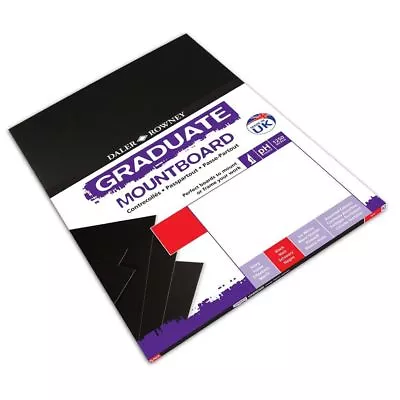 Daler Graduate Mounting Board - A4 BLACK - Pack Of 12 Sheets Mountboard • £13.99