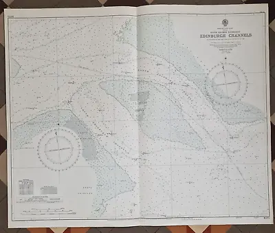 Vintage Admiralty Nautical Navigation Chart Edinburgh Channels No. 1605 (1956) • £9.99