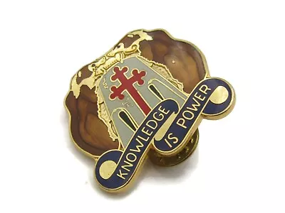 Knowledge Is Power Red Cross Crest Double Bear Design Pin High Quality • $33.97