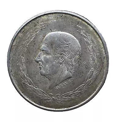 1952 Mexico 5 Pesos  ( Hidalgo ) Large Silver Au/uncirculated Coin Km# 467 • $44.95