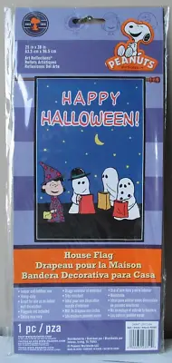 Snoopy Peanuts Gang Welcome Large Flag 25X38 Happy Halloween Blue Charlie Brown • $21.95