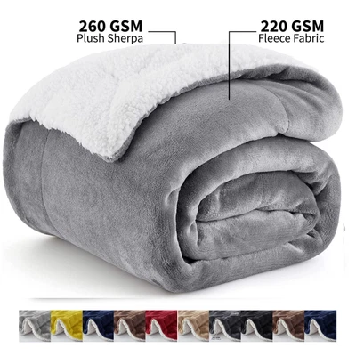 £12.87 • Buy Sherpa Fleece Blanket Soft Fluffy Thick Mink Warm Cozy Bed Sofa Throw King Size 