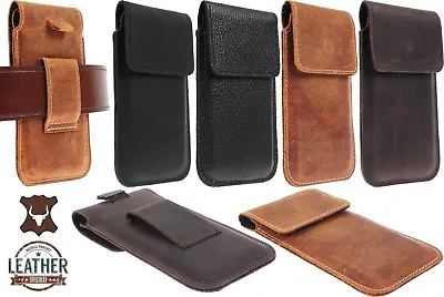 Flap Ric Made Of Genuine Leather Vertical Waist Pouch Case Cover For Iphone • £14.99