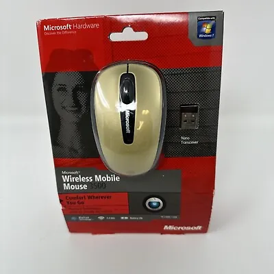 Microsoft Wireless Mobile Mouse 3500 W/ Receiver Bright Gold Model 1427 - SEALED • $49.95