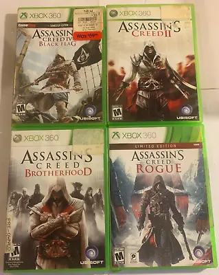 $99.88 • Buy XBOX 360 Assassin's Creed II Rogue Brotherhood Black Flag 2 Disk 4 Game Bundle