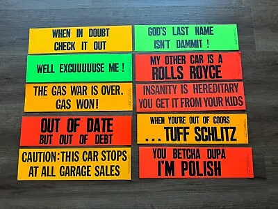 LOT OF 10 VINTAGE 70’s Random BUMPER STICKERS HUMOR • $15