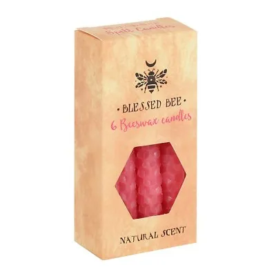 Set Of 6 Pink Beeswax Spell Candles  100% Linen Wick. Non-toxic • £11.60
