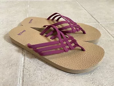 Sanuk Yoga Sandy Flip Flops Plum Women’s Size US 10 Preowned • $14.99