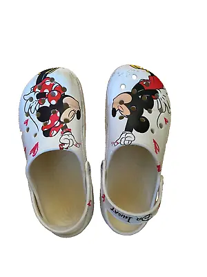 Mickey & Minnie Crocs White Disney Size 10ish • $20