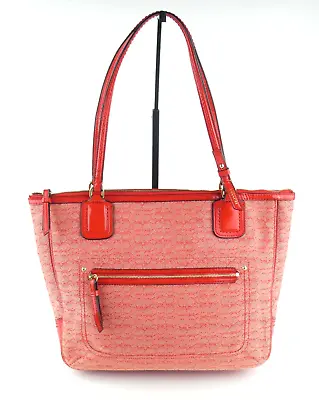 Coach Poppy Signature C Tomato Mini Oxford Small Tote 25051 • $30