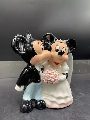 Mickey And Minnie Wedding (Bride And Groom) Vintage Ceramic Figurine Cake Topper • $30