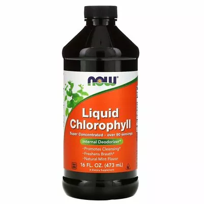 Now Foods Liquid Chlorophyll Mint Flavor 16 Fl Oz NEW • £21.25