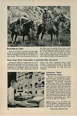 1952 June Lake California Frontier Pack Station Medical Litter On Pack Horse CA • $10