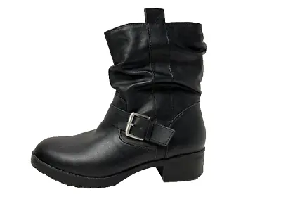 Arizona Women's 9  Black Boots Side Zip Riding Motorcycle Size 8.5M • $22.75