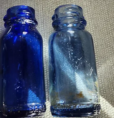 2 Vintage Small Cobalt Blue Glass Bromo-Seltzer Emerson Drug Co. Bottles • $5.99