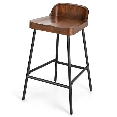 Vintage Industrial Bar Stools Tall Kitchen Stools Breakfast High Chair Low-Back • £42.95