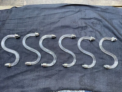 $27.95 • Buy Lot (6) Vintage Ribbed Glass Arms Chandelier Lamp Parts Restore