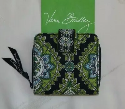 VERA BRADLEY - Mini Zip Wallet - Small - Cambridge Navy Green - Great Condition • $22.50