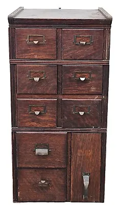 Antique OAK YAWMAN & ERBE 9 Drawer Cabinet Library Card/ File Apothecary 8.5of10 • $765