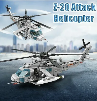 $49.99 • Buy Building Blocks Set Army Military Z20 Attack Helicopter Model Kids Toy Brick