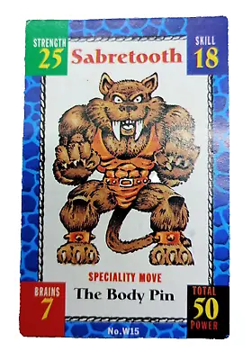 Monster In My Pocket Wrestlers Grapple Card 15 Sabretooth 1 • $2.47