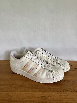 $14.99 • Buy 🌟 ADIDAS Pink Reflecting LEATHER Sneakers Superstar Loafers 7
