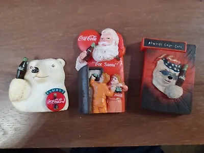 3 Vintage Coca-Cola Coke Refrigerator Magnets Free Shipping  • $15