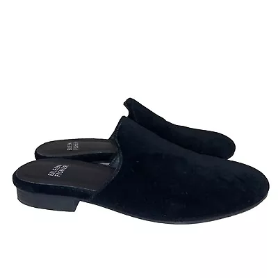 Eileen Fisher Dion Velvet Mules Womens Size 7 Black Slip On Shoes Career Office • $38.90