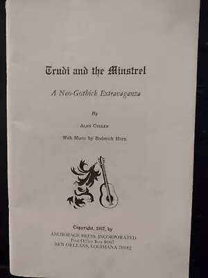 Vintage Musical Script Trudi & The Minstrel Cullen & Horn Anchorage Press New Or • $16