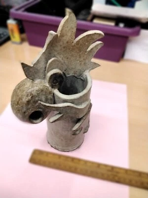 Very Unusual  Dragons Head Pottery Vase • £15.99