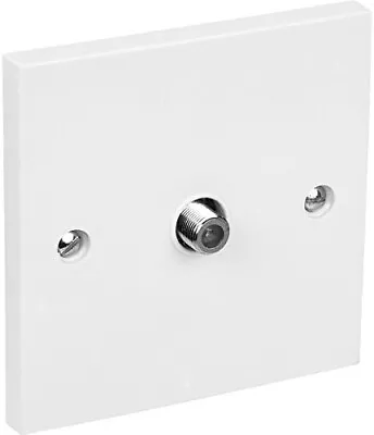 Satellite F Type Wall Socket Plate Single Gang Aerial Faceplate F Connector • £8.35