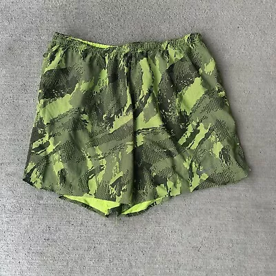 Nike Men's Dri-Fit Fractual 5 Inch Running Shorts Black Volt Size L • $50