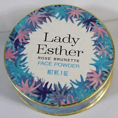 Vtg Lady Esther Face Powder Rose Brunette With Puff Unused Sealed Vanity 1oz • $14.39