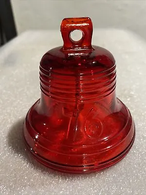 $5 • Buy 1976 Red Glass Bell Paperweight