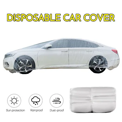 $10.98 • Buy 22FT/24FT Universal Disposable Clear Plastic Car Cover Weatherproof Protection