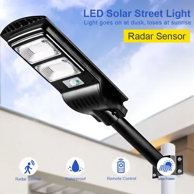 990000LM Commercial Solar Street Light Parking Lot Light Spotlight Road Lamp • $45.99