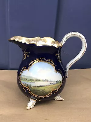 Antique Meissen Cobalt Topographical Pitcher • $1650