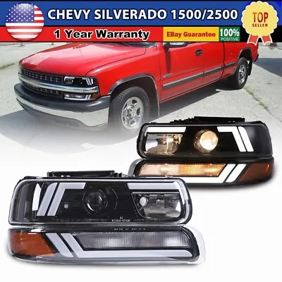 For 1999-2002 Chevy Silverado 00-06 Chevrolet Tahoe Suburban LED DRL Headlights • $194.99