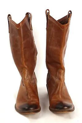 Vintage Frye Boots Leather Western Cowboy Style Men's Size 6 Brown Wear • $48