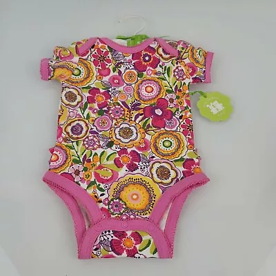 NWT Vera Bradley Baby Girl Clothes Clementine Ruffle Bodysuit Size 0-3 Months • $19.99