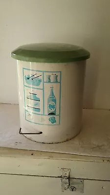 Vintage Trash Can Metal Rubbish Bin Vintage Paper Waste Bin Willow • $21.50