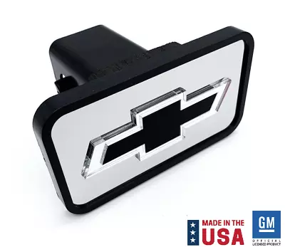 ABS Mirrored Tow Hitch Cover W/ Black Chevy Bowtie Emblem - Fits 2  Receivers • $34.95