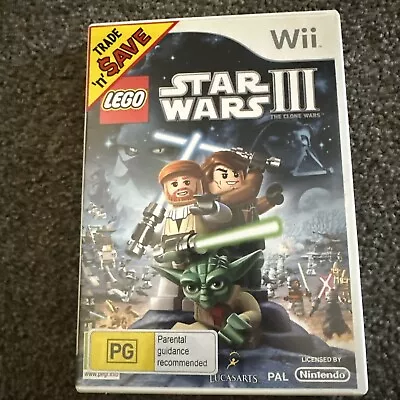 LEGO Star Wars III The Clone Wars Nintendo Wii Video Game Free Post PAL NoManual • $15.95