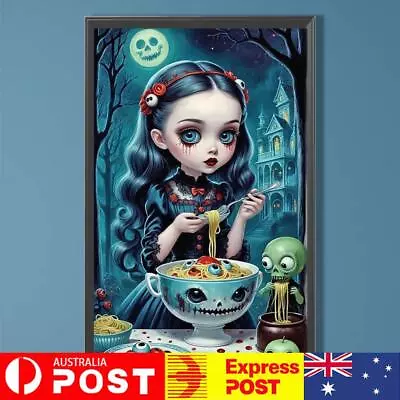 5D DIY Full Round Drill Diamond Painting Big-Eyed Witch Kit Home Decor 30x50cm • $11.39