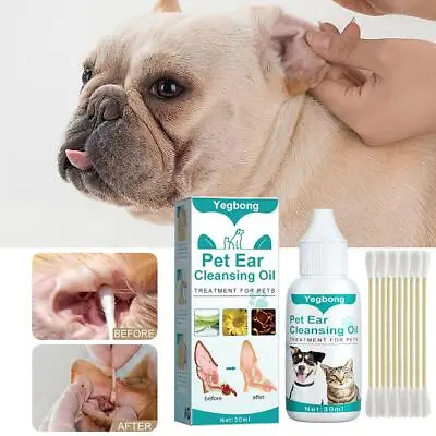 Pet Dog Ear Drops For Infections Control Yeast Itching Cleaner Mites Ear✨ • £3.55