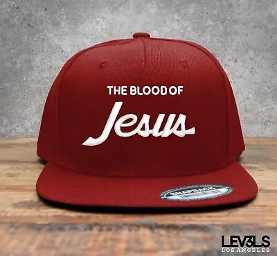 Retro The Blood Of Jesus  Snapback Baseball Cap  Jesus Saves Christian Cross • $16.79