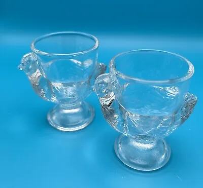2 Vintage Arc France Glass Egg Cups/HolderMade In France/Collectible EC 3.75  • $9
